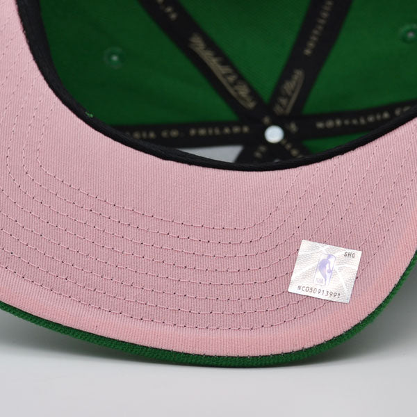 Seattle Supersonics Mitchell & Ness ALL LOVE Snapback Hat - Green/Pink Bottom