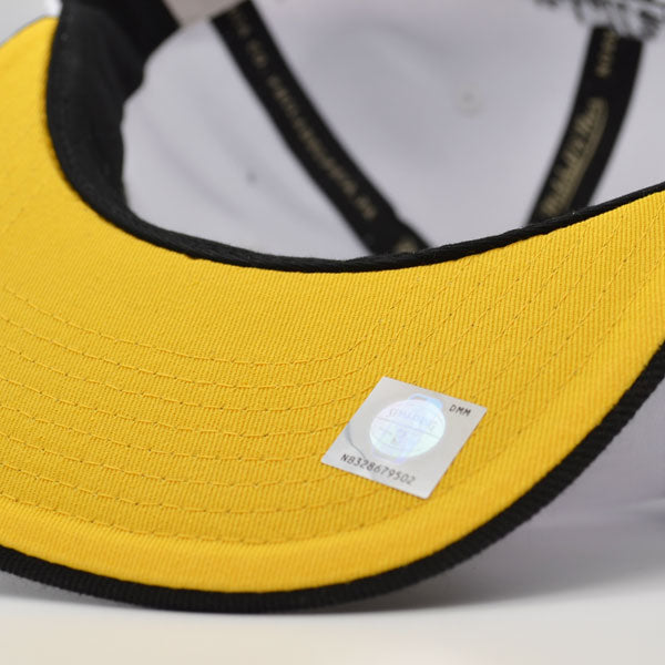 Los Angeles Lakers Mitchell & Ness RELOAD Snapback NBA Hat - White/Black/Yellow Bottom