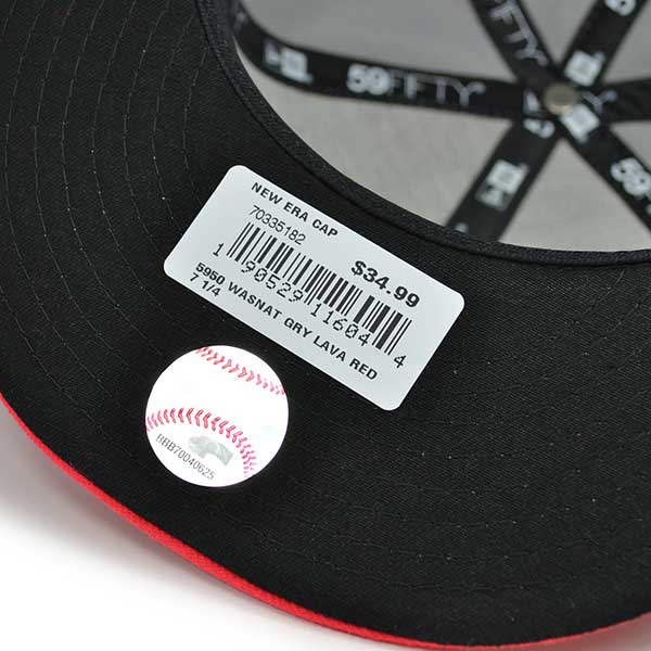 Washington Nationals CUSTOM Gray/Lava Red FITTED 59Fifty New Era MLB Hat