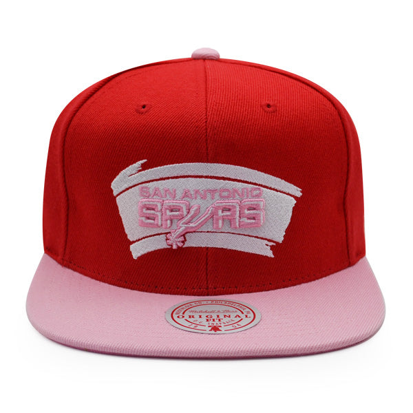 San Antonio Spurs NBA Mitchell & Ness SWEET HEART Snapback Hat - Red/Pink