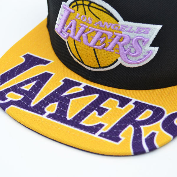 Los Angeles Lakers Mitchell & Ness SWINGMAN POP Snapback Hat - Black/Yellow