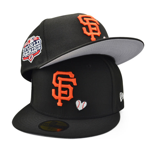 San Francisco Giants 2012 WORLD SERIES Exclusive TEAM HEARTS New Era Fitted 59Fifty MLB Hat - Black