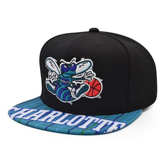 Charlotte Hornets Mitchell & Ness SWINGMAN POP Snapback Hat - Black