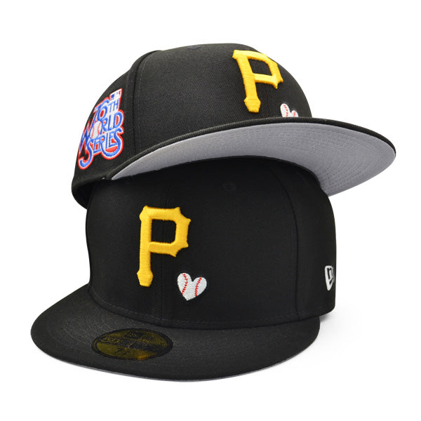 Pittsburgh Pirates 76th WORLD SERIES 1979 Exclusive TEAM HEARTS New Era Fitted 59Fifty MLB Hat -Black