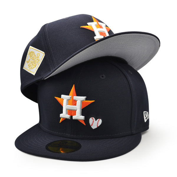 Houston Astros 2017 WORLD SERIES Exclusive TEAM HEARTS New Era Fitted 59Fifty MLB Hat -Navy