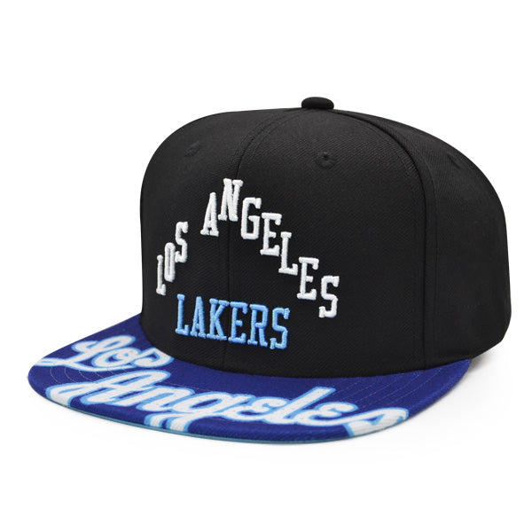 Los Angeles Lakers Mitchell & Ness SWINGMAN POP Snapback Hat - Black/Sky