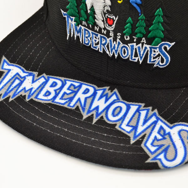 Minnesota Timberwolves Mitchell & Ness SWINGMAN POP Snapback Hat - Black