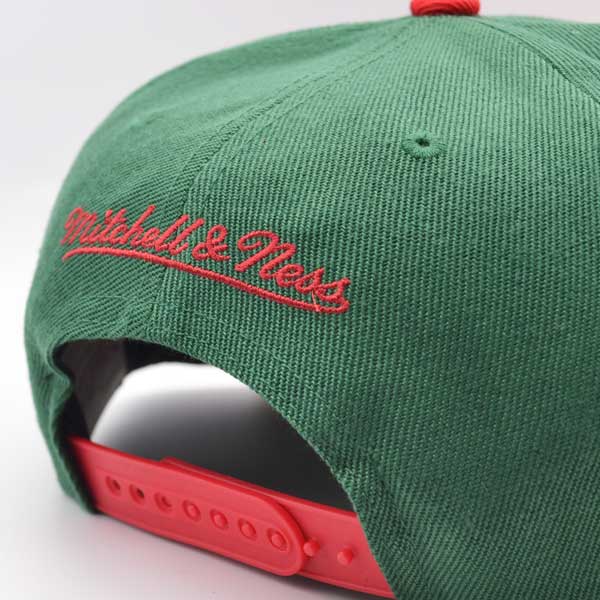 Seattle Supersonics Mitchell & Ness RELOAD Snapback NBA Hat - Green/Red/Yellow Bottom