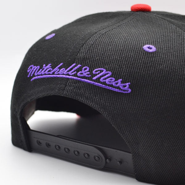 Toronto Raptors Mitchell & Ness RELOAD Snapback NBA Hat - Black/Red/Purple Bottom