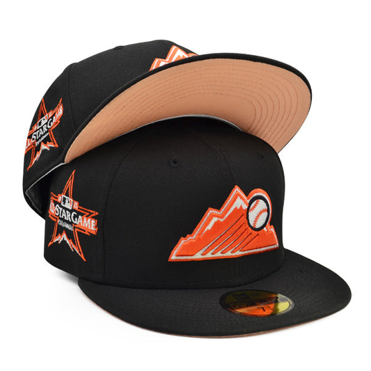 Colorado Rockies 2021 ALL-STAR GAME Exclusive New Era 59Fifty Fitted Hat – Black/Orange/Peach Bottom