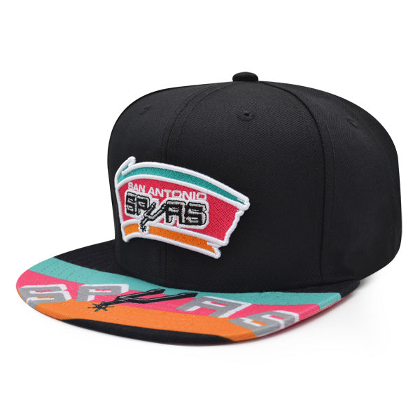 San Antonio Spurs Mitchell & Ness SWINGMAN POP Snapback Hat - Black/Pink