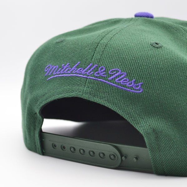 Milwaukee Bucks NBA Mitchell & Ness CLASSIC 2TONE Snapback Hat - Green/Purple
