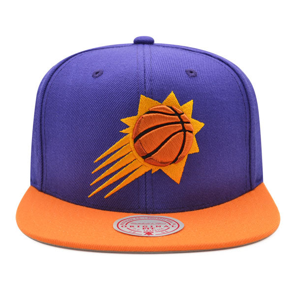 Phoenix Suns NBA Mitchell & Ness CLASSIC 2TONE BBALL Snapback Hat - Purple/Orange