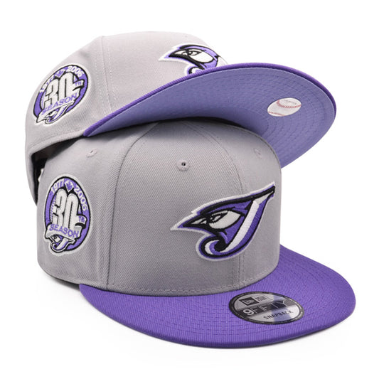 Toronto Blue Jays 30th Anniversary Exclusive New Era 9Fifty Snapback Adjustable Hat - Gray/Lavender Bottom