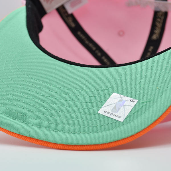 San Antonio Spurs Mitchell & Ness SWEET SHERBERT Snapback NBA Hat - Pink/Orange/Lime