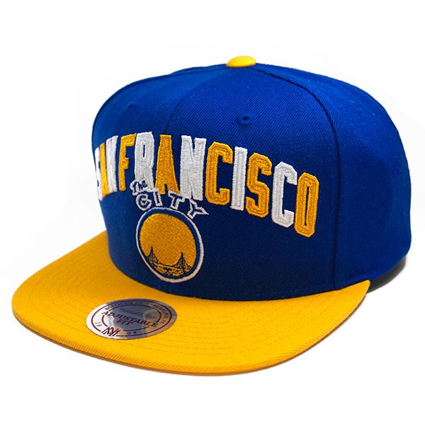 San Francisco Warriors TRI POP WORDMARK SNAPBACK Mitchell & Ness NBA Hat