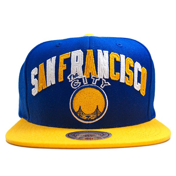 San Francisco Warriors TRI POP WORDMARK SNAPBACK Mitchell & Ness NBA Hat