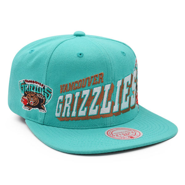 Vancouver Grizzlies Mitchell & Ness THE GRID Snapback NBA Hat - Teal/Copper