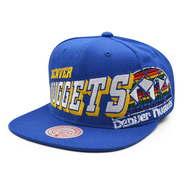 Denver Nuggets Mitchell & Ness THE GRID Snapback NBA Hat - Royal/Yellow