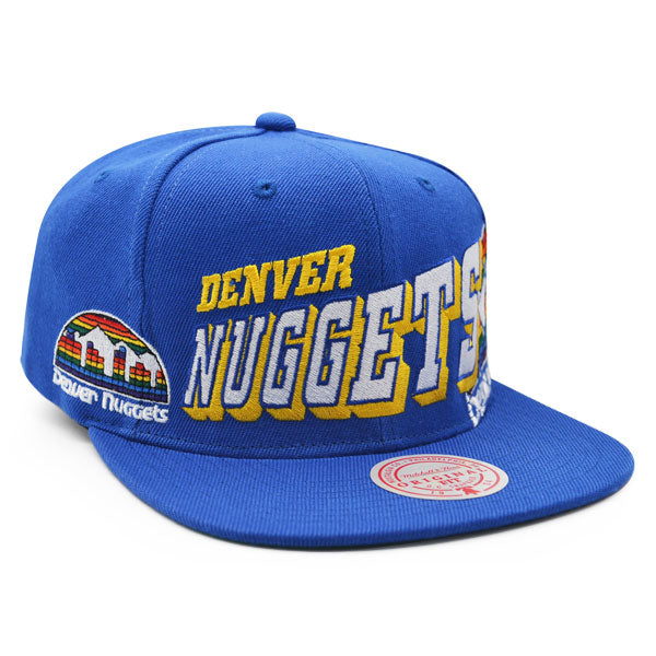 Denver Nuggets Mitchell & Ness THE GRID Snapback NBA Hat - Royal/Yellow