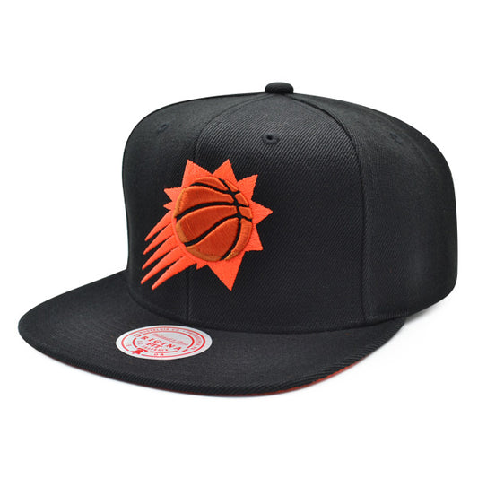 Phoenix Suns Mitchell & Ness HIGH LIGHT Snapback NBA Hat - Black/Neon Orange