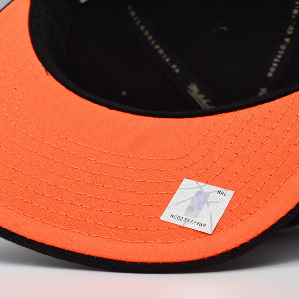 Phoenix Suns Mitchell & Ness HIGH LIGHT Snapback NBA Hat - Black/Neon Orange