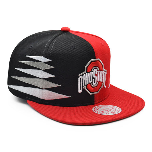 Ohio State Buckeyes Mitchell & Ness DIAMOND CUT Snapback NCAA Hat- Red/Black/Gray