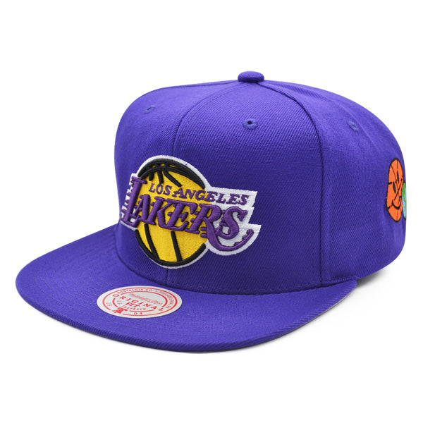 Los Angeles Lakers Mitchell & Ness NBA CITY LOVE Snapback Hat - Purple