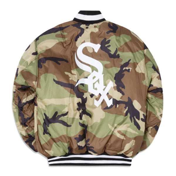 Chicago White Sox Alpha Industries X New Era MA-1 Bomber Reversible Jacket - Black