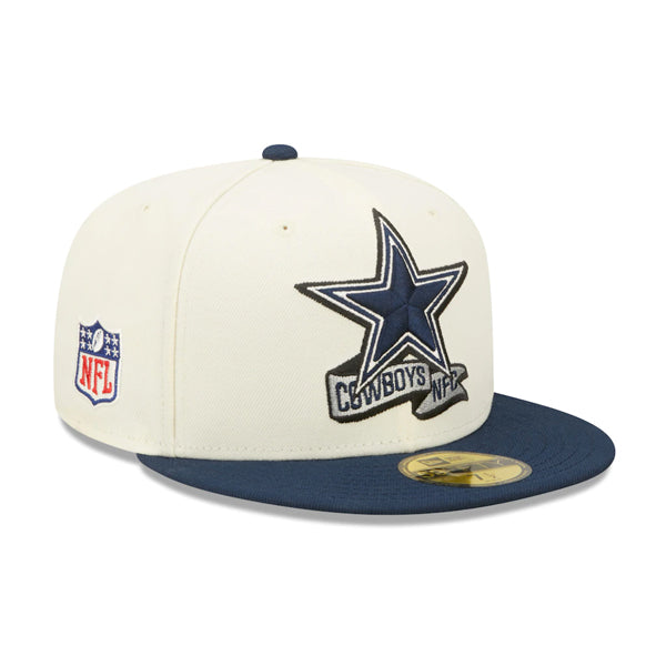 Dallas Cowboys New Era 2022 NFL Sideline 59FIFTY Fitted Hat - Chrome/Navy