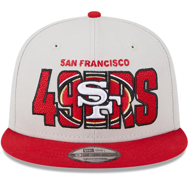 San Francisco 49ers New Era 2023 NFL Draft 9FIFTY Snapback Adjustable Hat - Stone/Scarlet