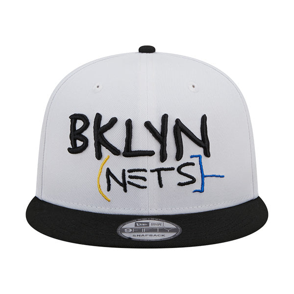 Brooklyn Nets New Era NBA 2022-23 CITY EDITION 9Fifty Snapback Hat - White/Black