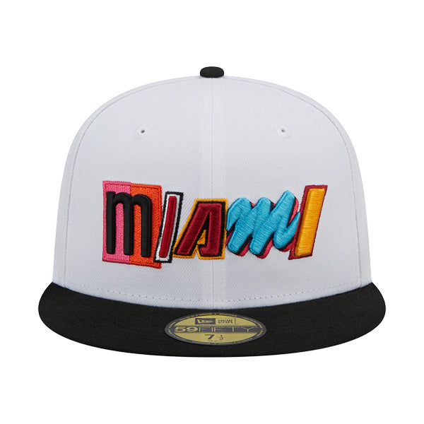 Miami Heat New Era NBA 2022-23 CITY EDITION 59Fifty Fitted Hat - White/Black/Multi