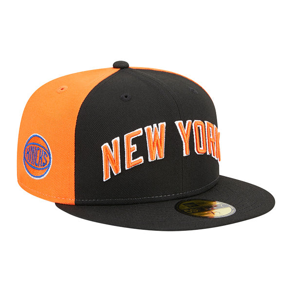 New York Knicks New Era NBA 2022-23 CITY EDITION 59Fifty Fitted Hat - Black/Orange