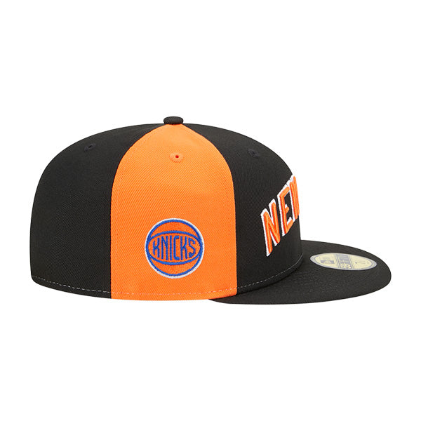 New York Knicks New Era NBA 2022-23 CITY EDITION 59Fifty Fitted Hat - Black/Orange