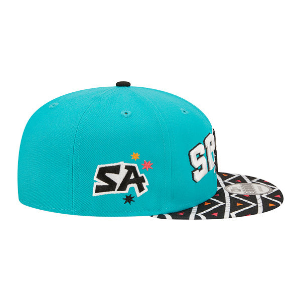 San Antonio Spurs New Era NBA 2022-23 CITY EDITION 9Fifty Snapback Hat - Teal/Black
