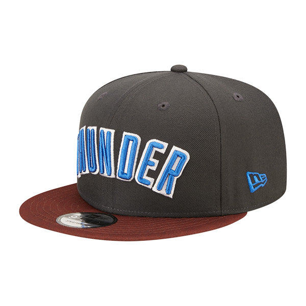 Oklahoma City Thunder New Era NBA 2022-23 CITY EDITION 9Fifty Snapback Hat - Gray/Brown/Blue