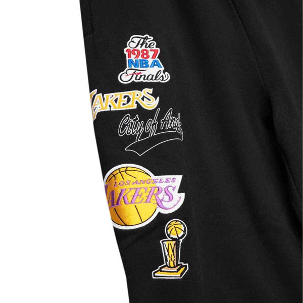 Los Angeles Lakers Mitchell & Ness NBA Champ City Fleece Joggers - Black
