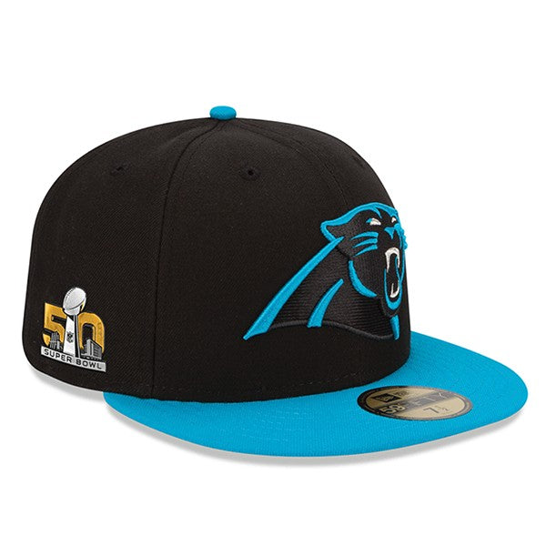 Carolina Panthers Super Bowl 50 SIDELINE FITTED 59Fifty New Era NFL Hat