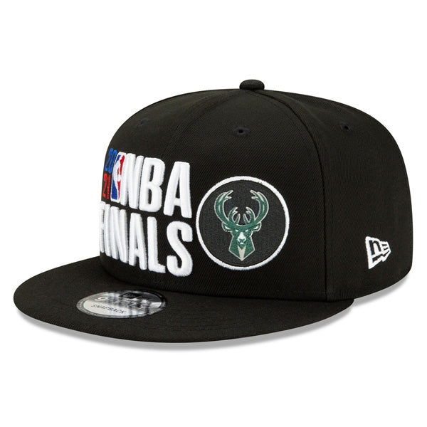 Milwaukee Bucks New Era 2021 NBA Finals Bound Official Locker Room 9FIFTY Snapback Adjustable Hat - Black