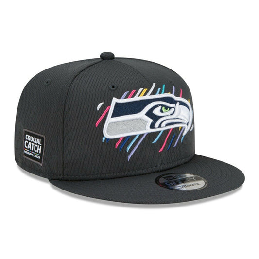 Seattle Seahawks New Era 2021 NFL Crucial Catch 9Fifty Snapback Adjustable Hat - Charcoal