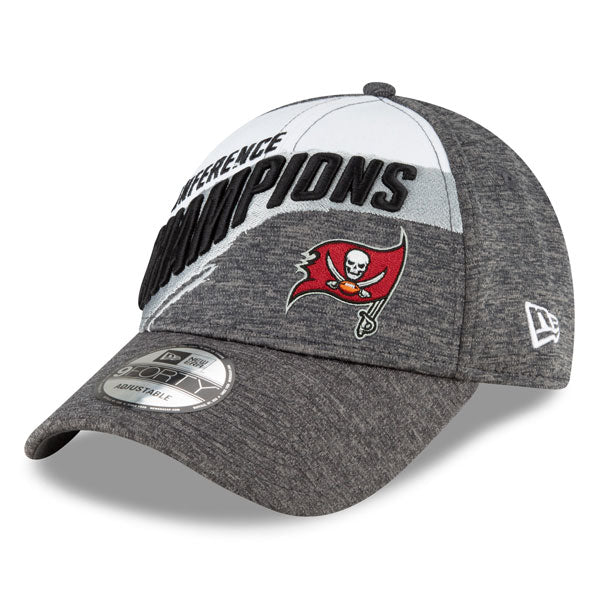 Tampa Bay Buccaneers New Era 2020 AFC Champions Locker Room 9FORTY Snapback Hat - White/Gray