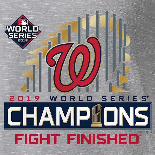 Washington Nationals Fanatics 2019 World Series Champions Locker Room Space Dye T-Shirt - Gray